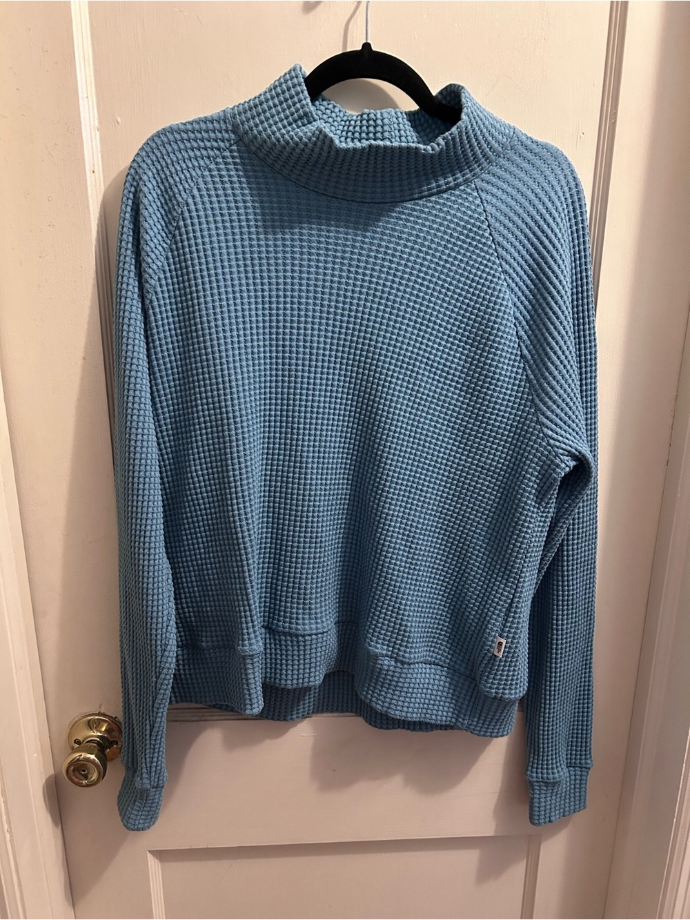 The North Face Light Blue Waffle Mock Neck Chabot Long Sleeve Thermal